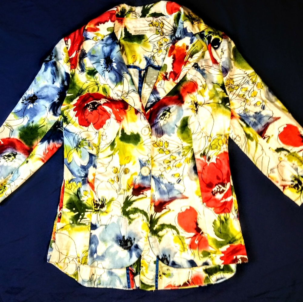 Anna Seravalli S885 Women's Floral Sketch Jacket